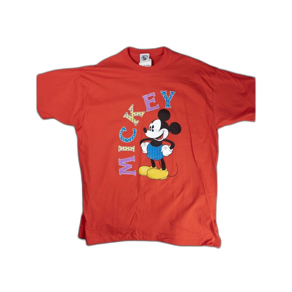Vintage 90s Disney Mickey & Co T Shirt Red Graphic Tee 1X NWT USA